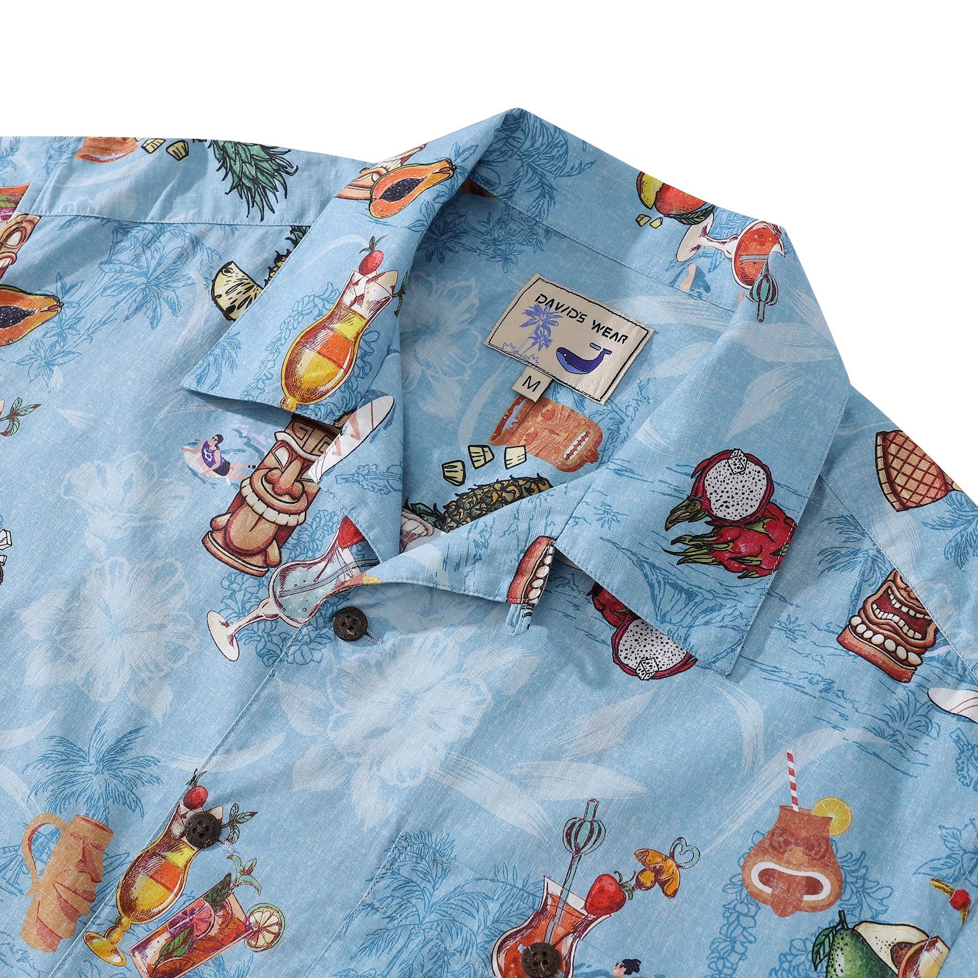 Men's Tropical Hawaiian Shirt Tiki Art Cocktail Party Print