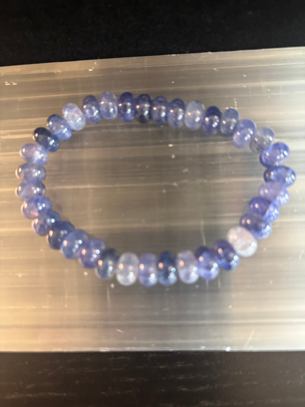 Blue Agate Intuition & Serenity Bracelet – Faceted Rondelle Beads (Medium Wrists)