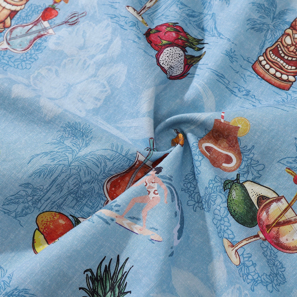 Men's Tropical Hawaiian Shirt Tiki Art Cocktail Party Print