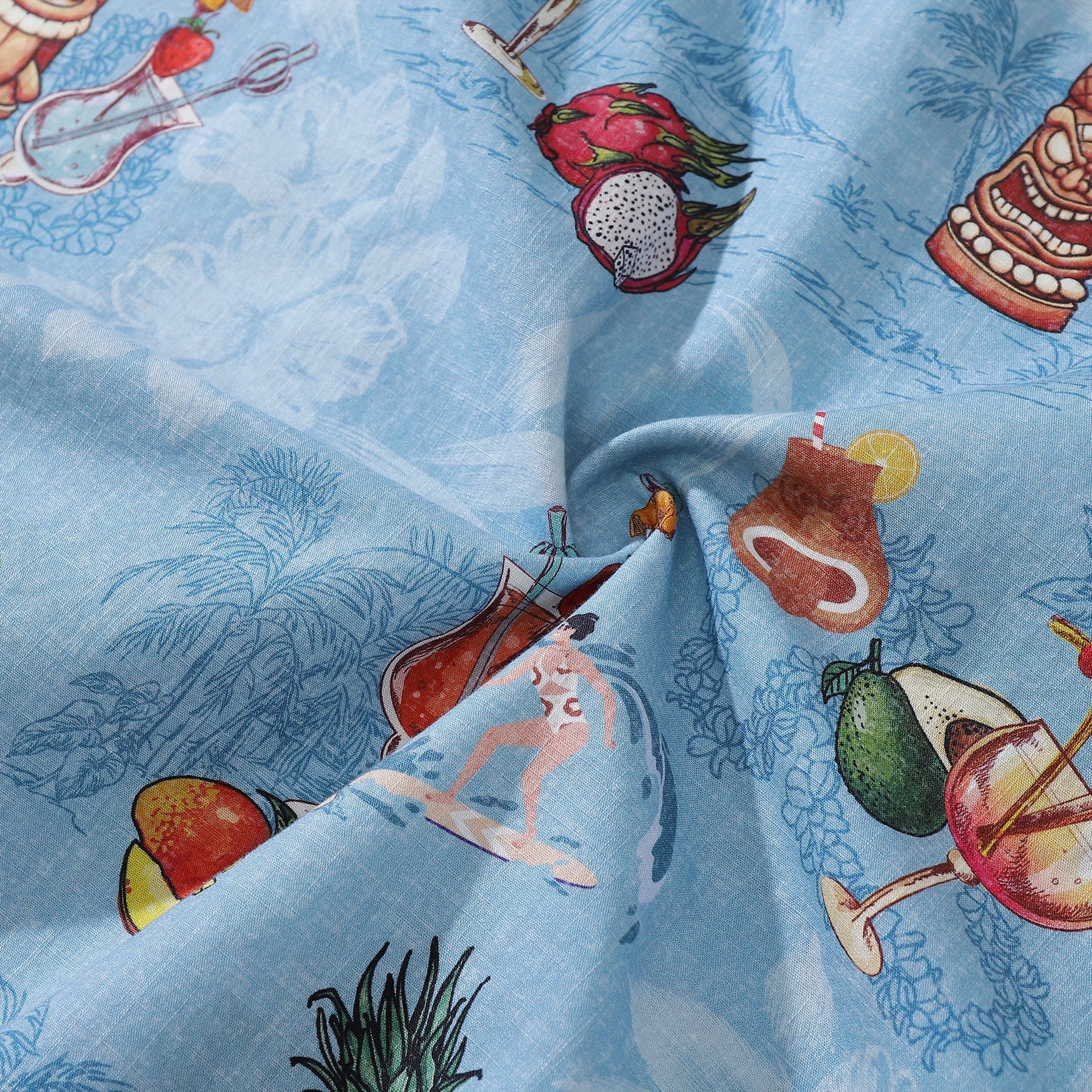 Men's Tropical Hawaiian Shirt Tiki Art Cocktail Party Print