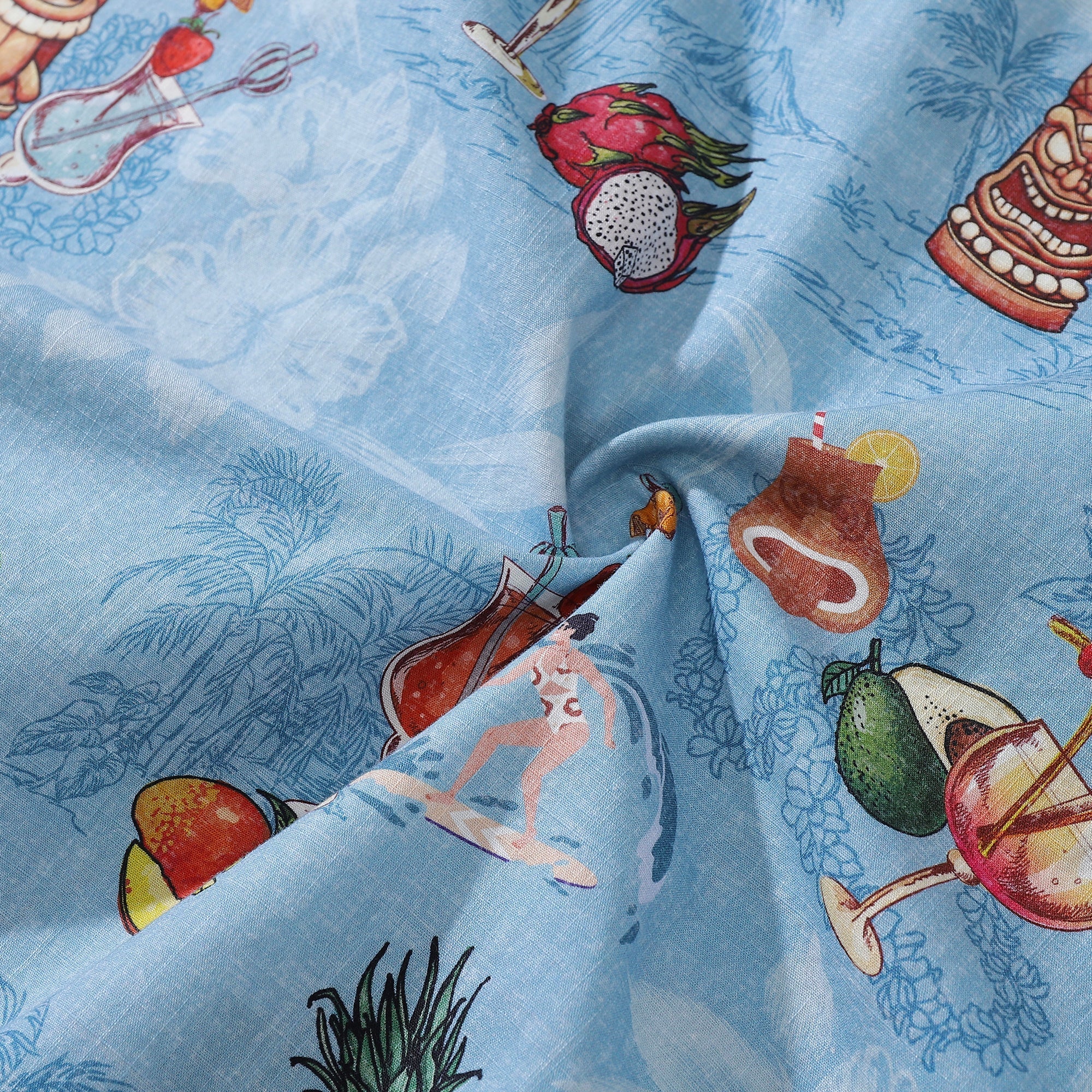 Men's Tropical Hawaiian Shirt Tiki Art Cocktail Party Print