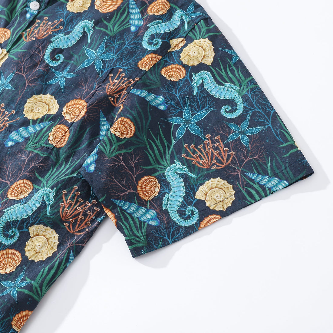 Wonders of the Sea Print Hawaiian Shirt Cotton Button-down