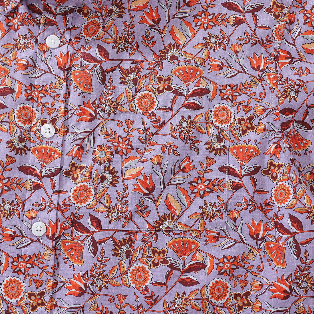 Purple & Orange Floral Print Hawaiian Shirt