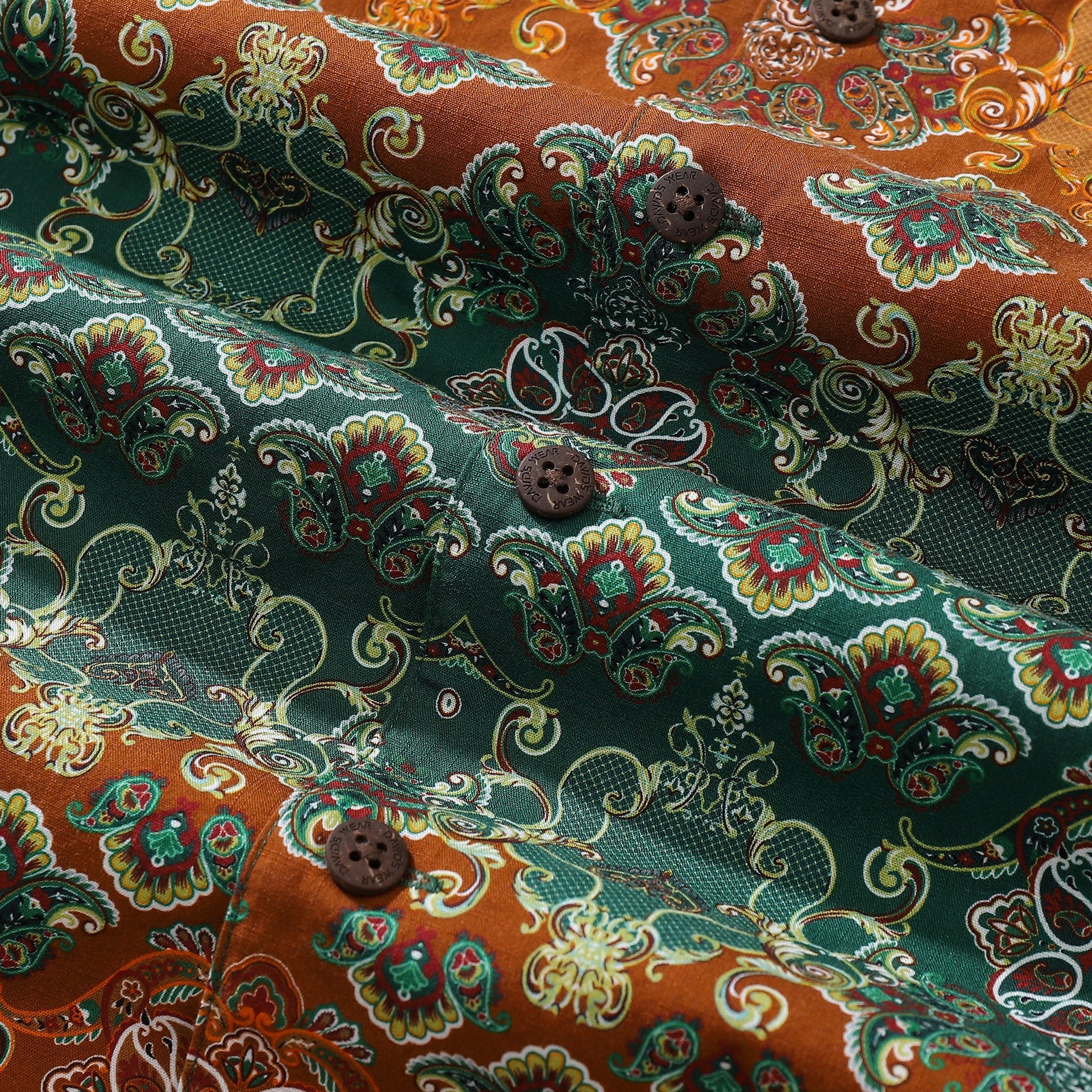 Men's Vintage Paisley Print Hawaiian Shirt in Cotton