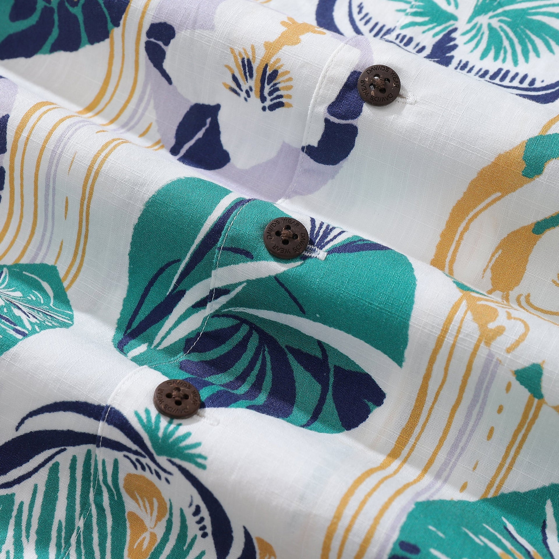 Striped Base Vintage Tropical Flower Print Hawaiian Shirt