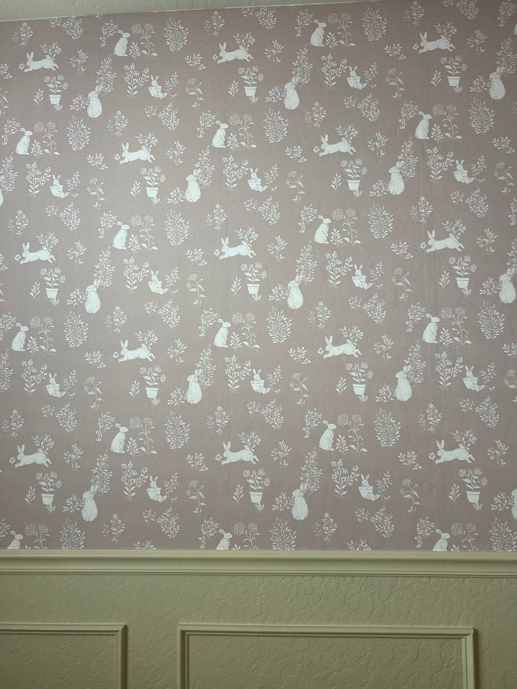 Aven Removable Wallpaper in Dusty-Rose and Cream Cottagecore