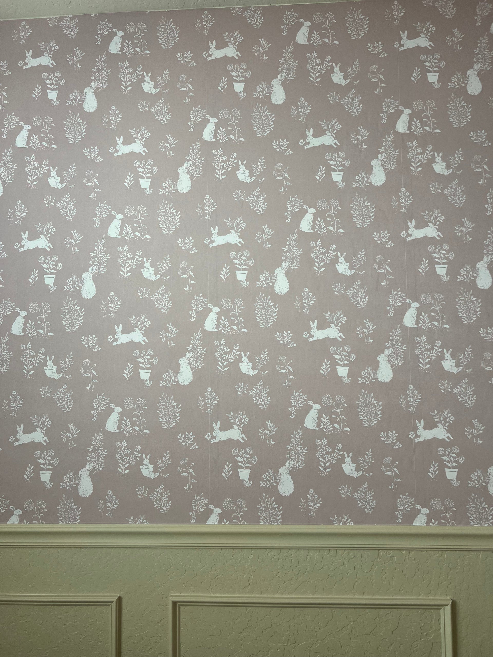 Aven Removable Wallpaper in Dusty-Rose and Cream Cottagecore
