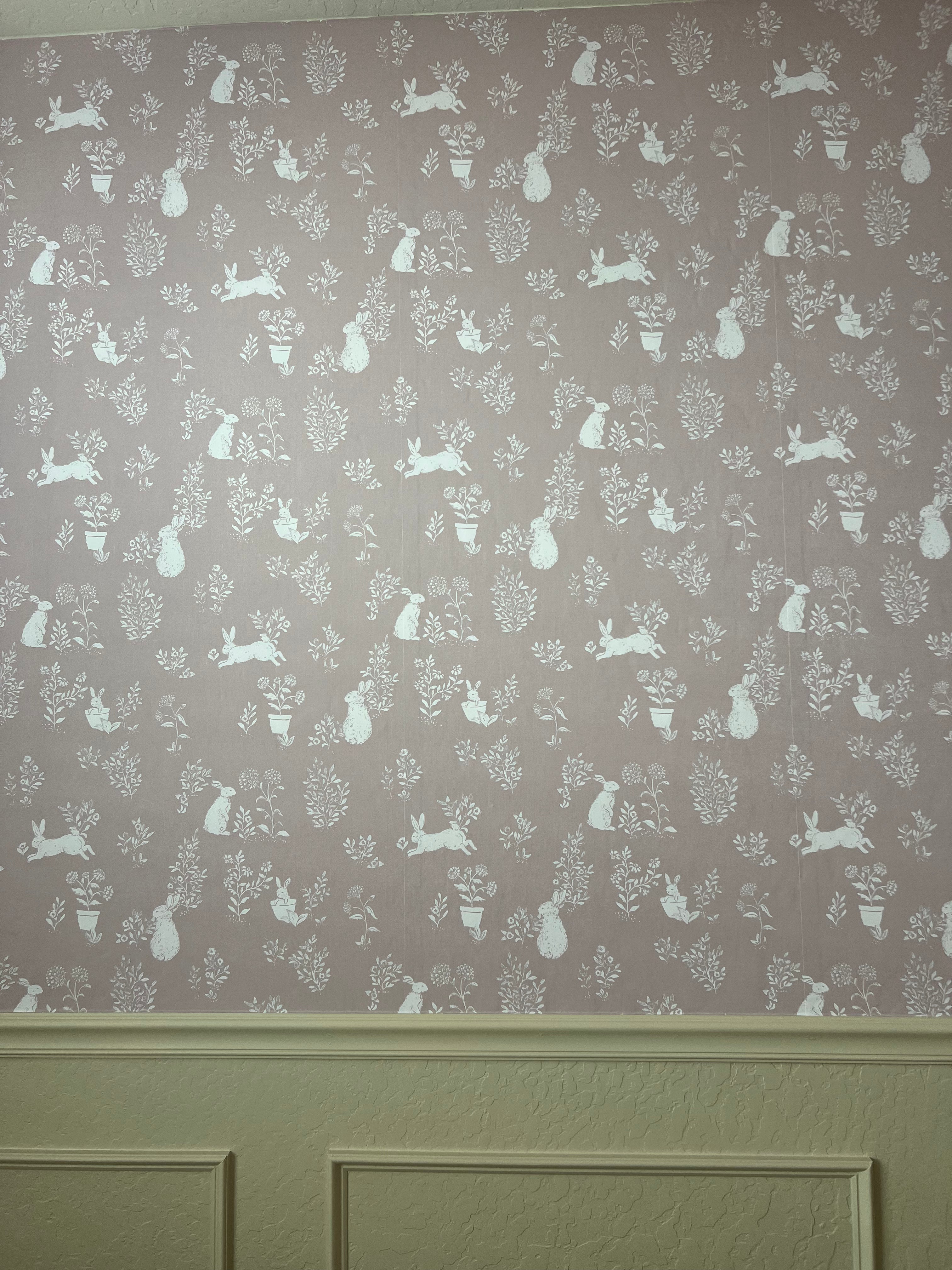 Aven Removable Wallpaper in Dusty-Rose and Cream Cottagecore