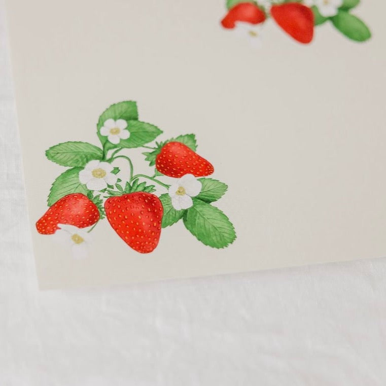 Gemma Floral Wallpaper in Cream, Red and Green Cottagecore Design