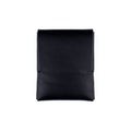 Black minimalist wallet made from a single piece of full-grain leather