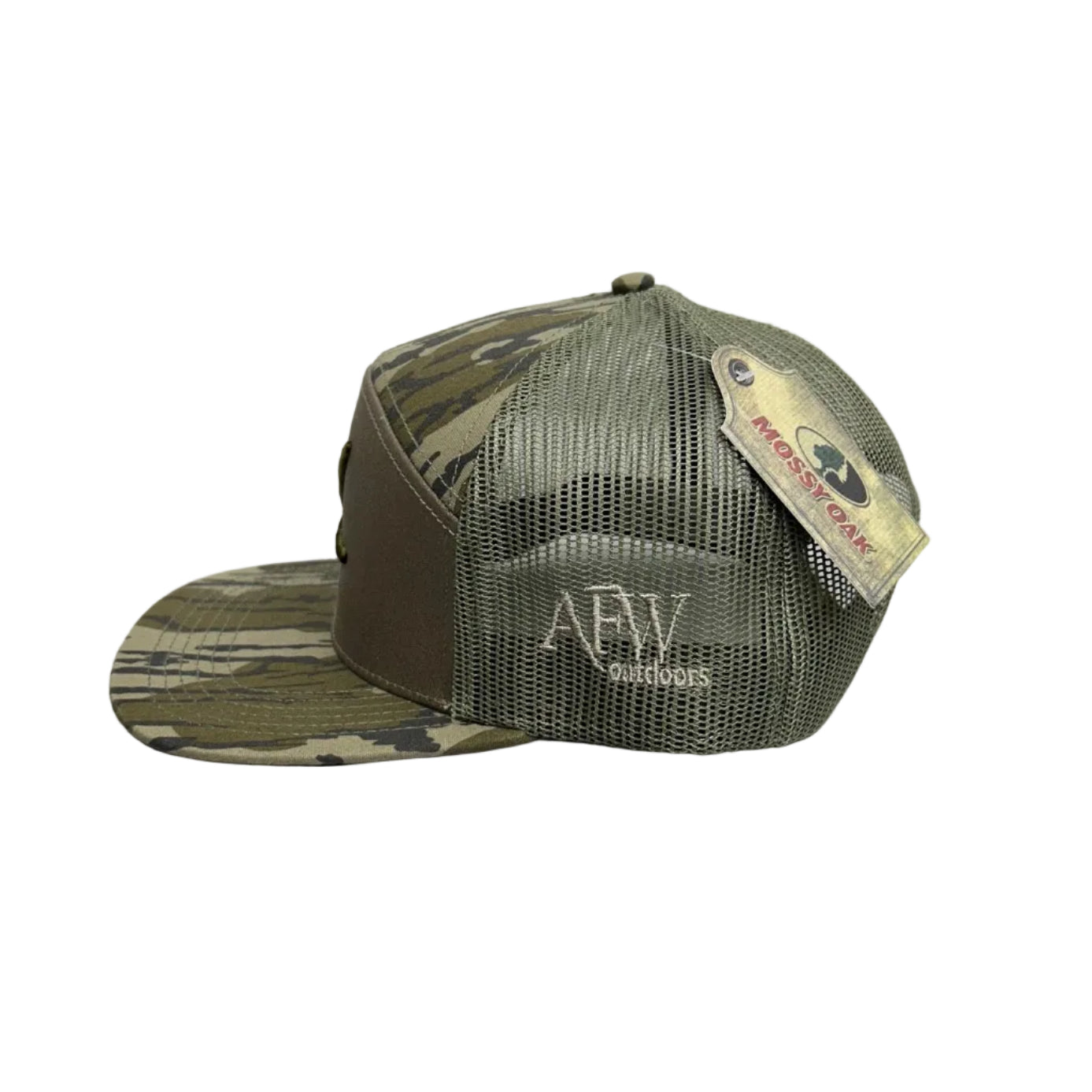 Turkey Tracks Logo 7 Panel Mossy Oak Bottomland