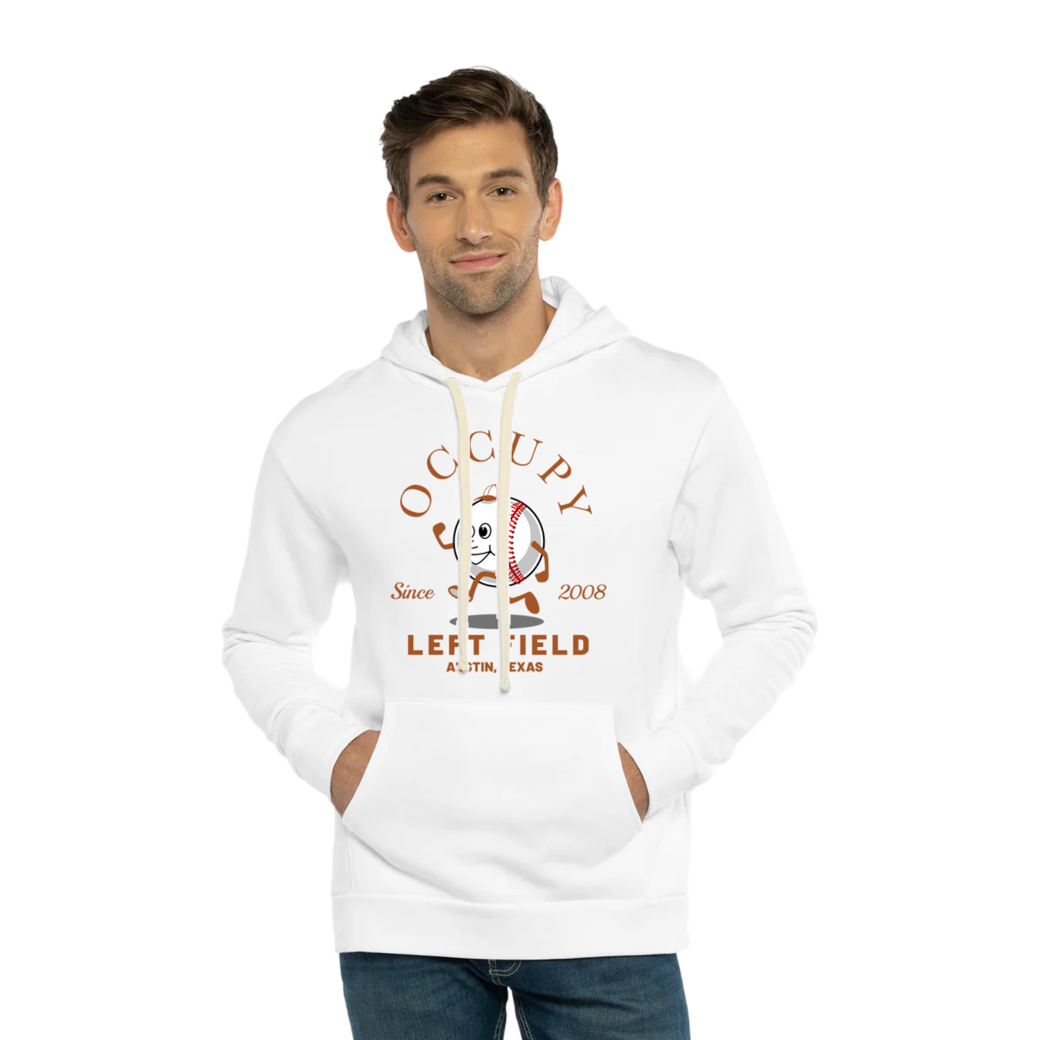 Unisex Cream and Brown Baseball Sweatshirt for Texas Fans