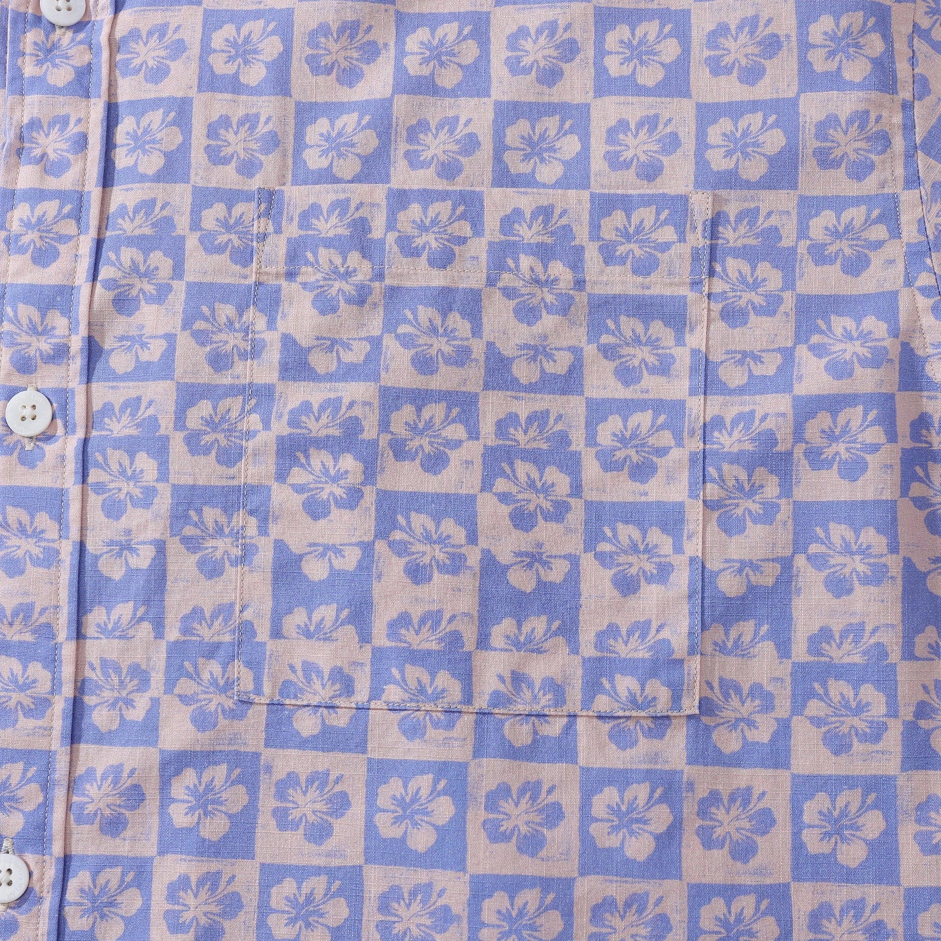Men's Retro Hibiscus Print 100% Cotton Short Sleeve Hawaiian Shirt