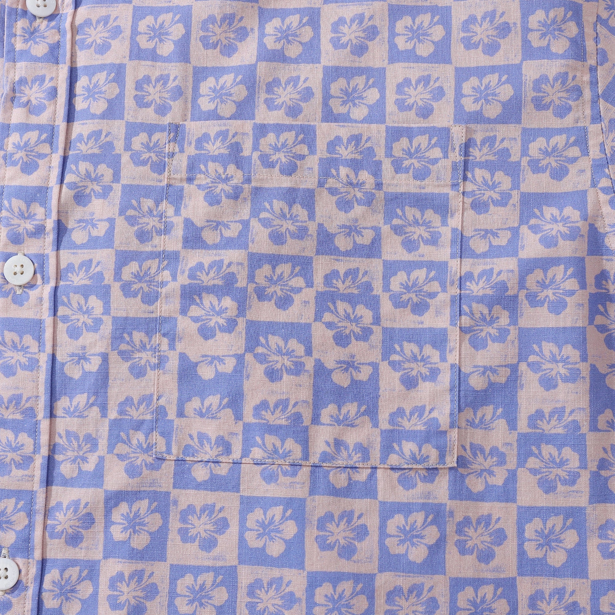 Men's Retro Hibiscus Print 100% Cotton Short Sleeve Hawaiian Shirt