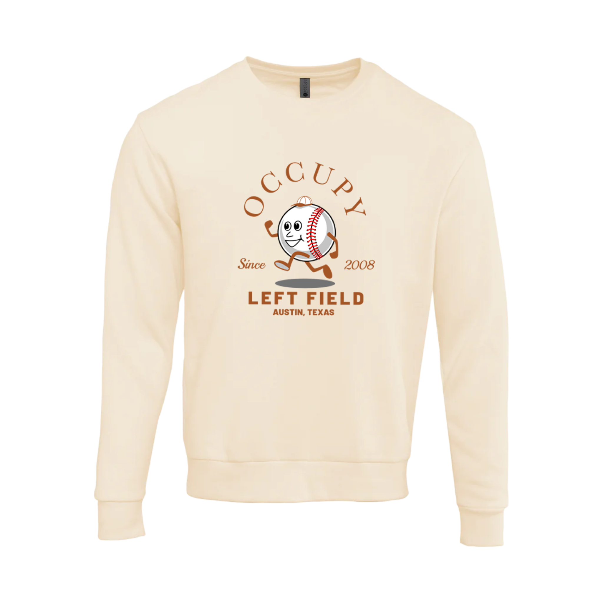 Unisex Cream and Brown Baseball Sweatshirt for Texas Fans