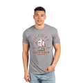 Men's grey and brown baseball shirt with Occupy Left Field and Austin, Texas branding