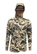 Vintage Camo Hoodie - Green & Brown Long Sleeve