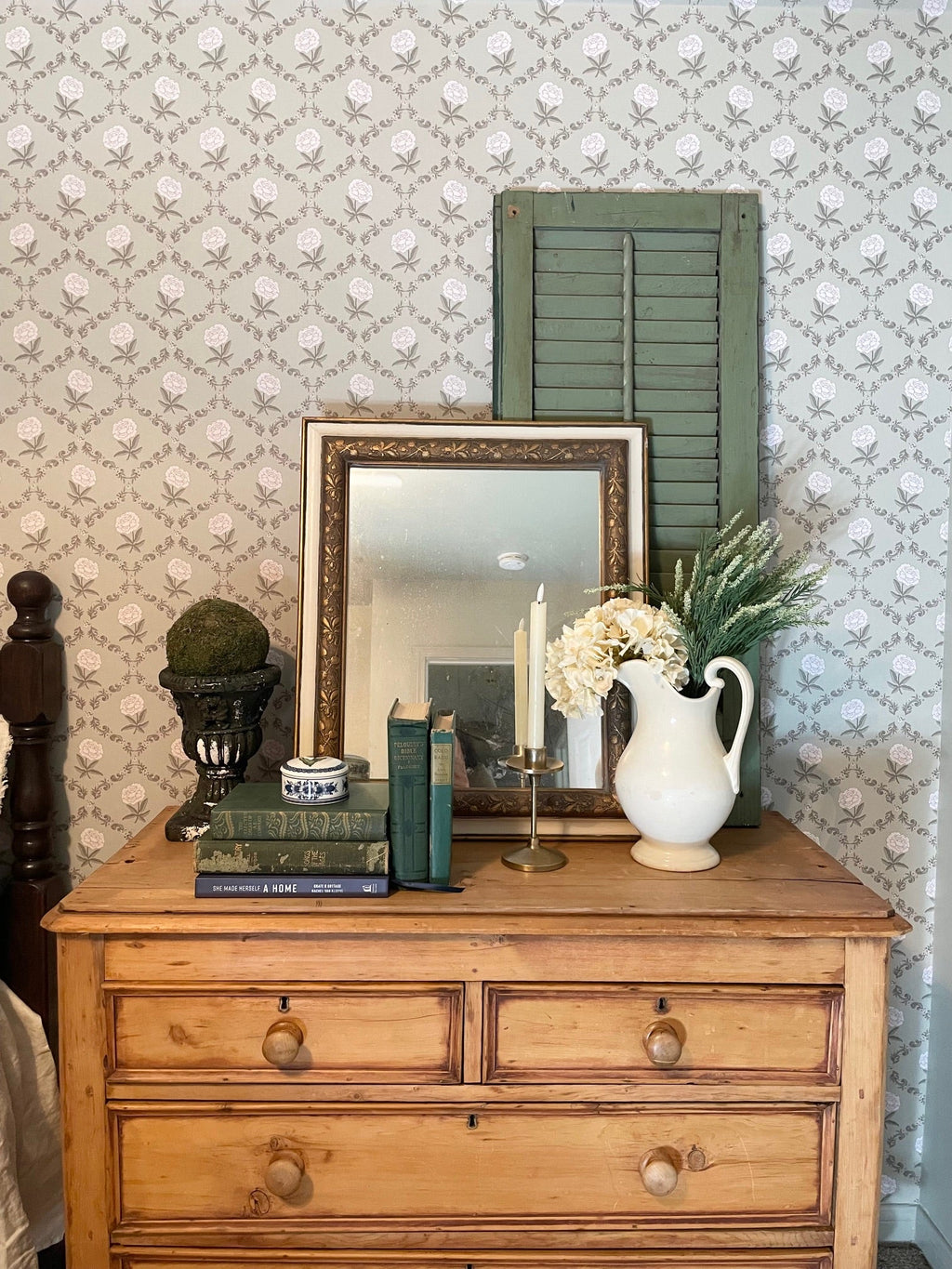 Elise Floral Removable Wallpaper - Navy, Sage & Dusty Pink
