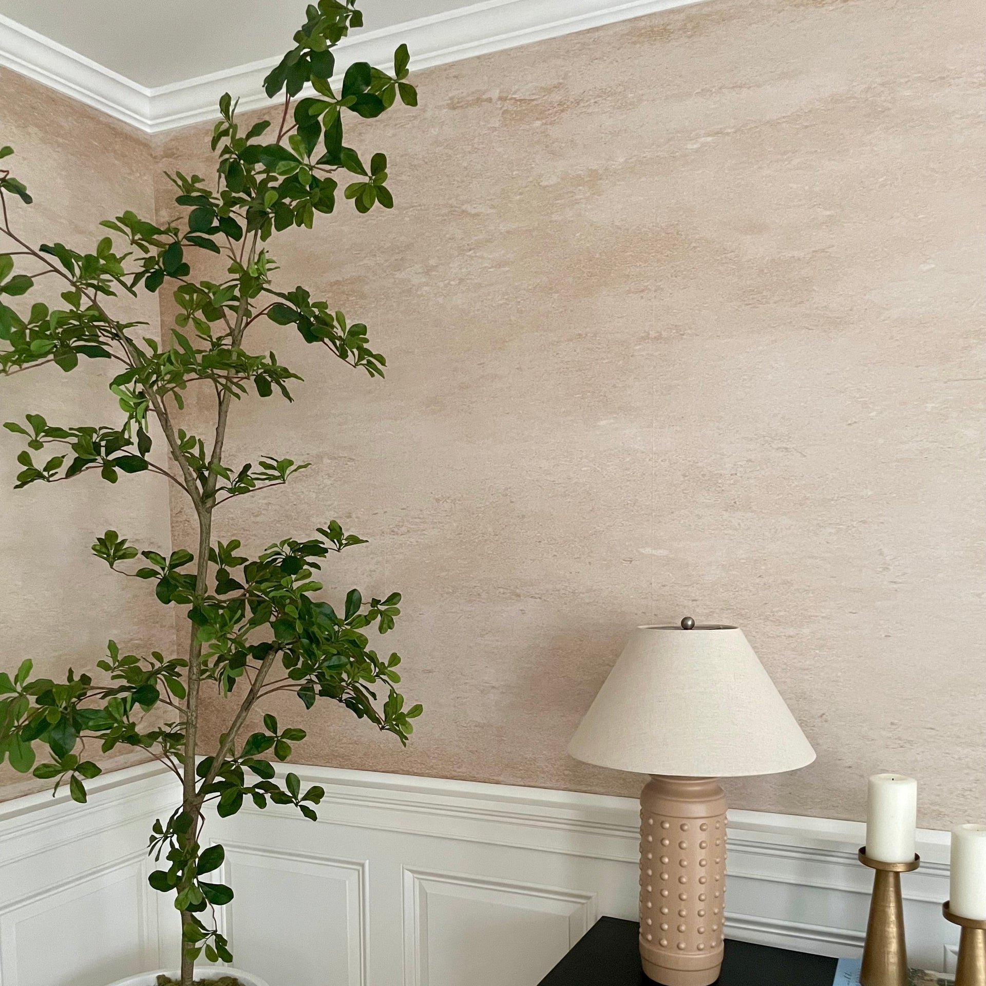 Edward minimalist wallpaper in sand and beige tones for a modern organic aesthetic.