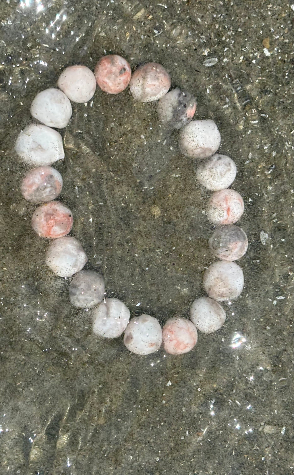 Pink Zebra Jasper Beaded Beach Vibes Bracelet – Natural Stone for Calm, Confidence, and Happiness
