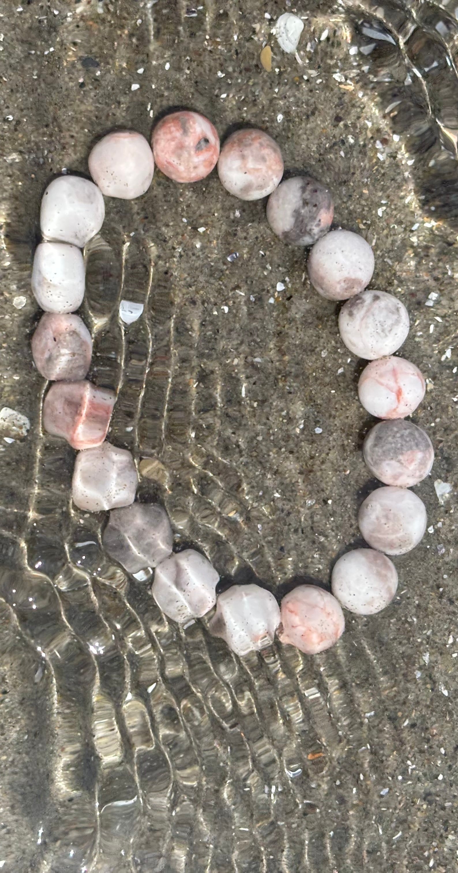 Pink Zebra Jasper Beaded Beach Vibes Bracelet – Natural Stone for Calm, Confidence, and Happiness