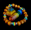 Coconut Palm Wood Pride Bead Bracelet - 8-8.5" Large Wrists