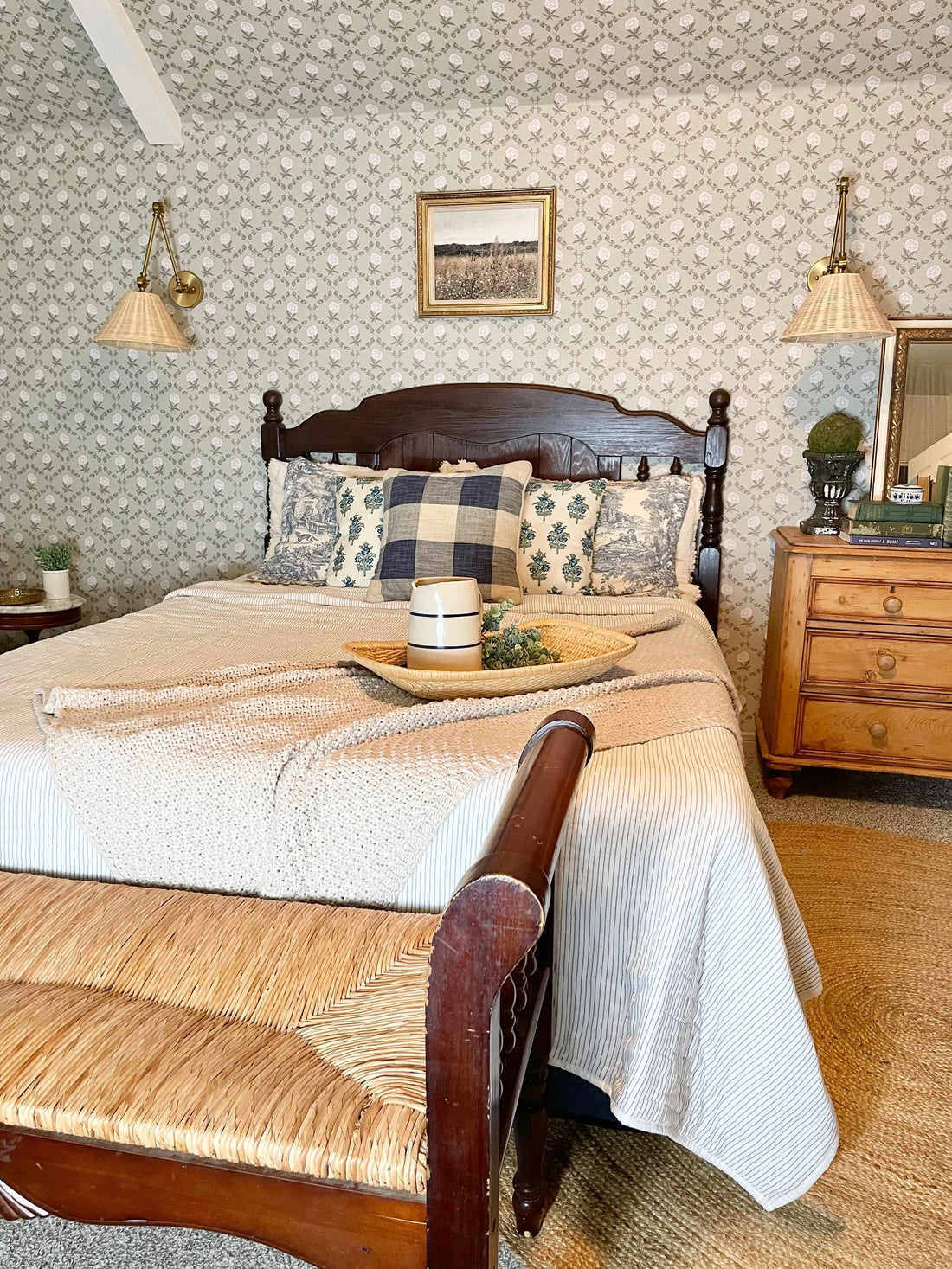 Elise Floral Removable Wallpaper - Navy, Sage & Dusty Pink