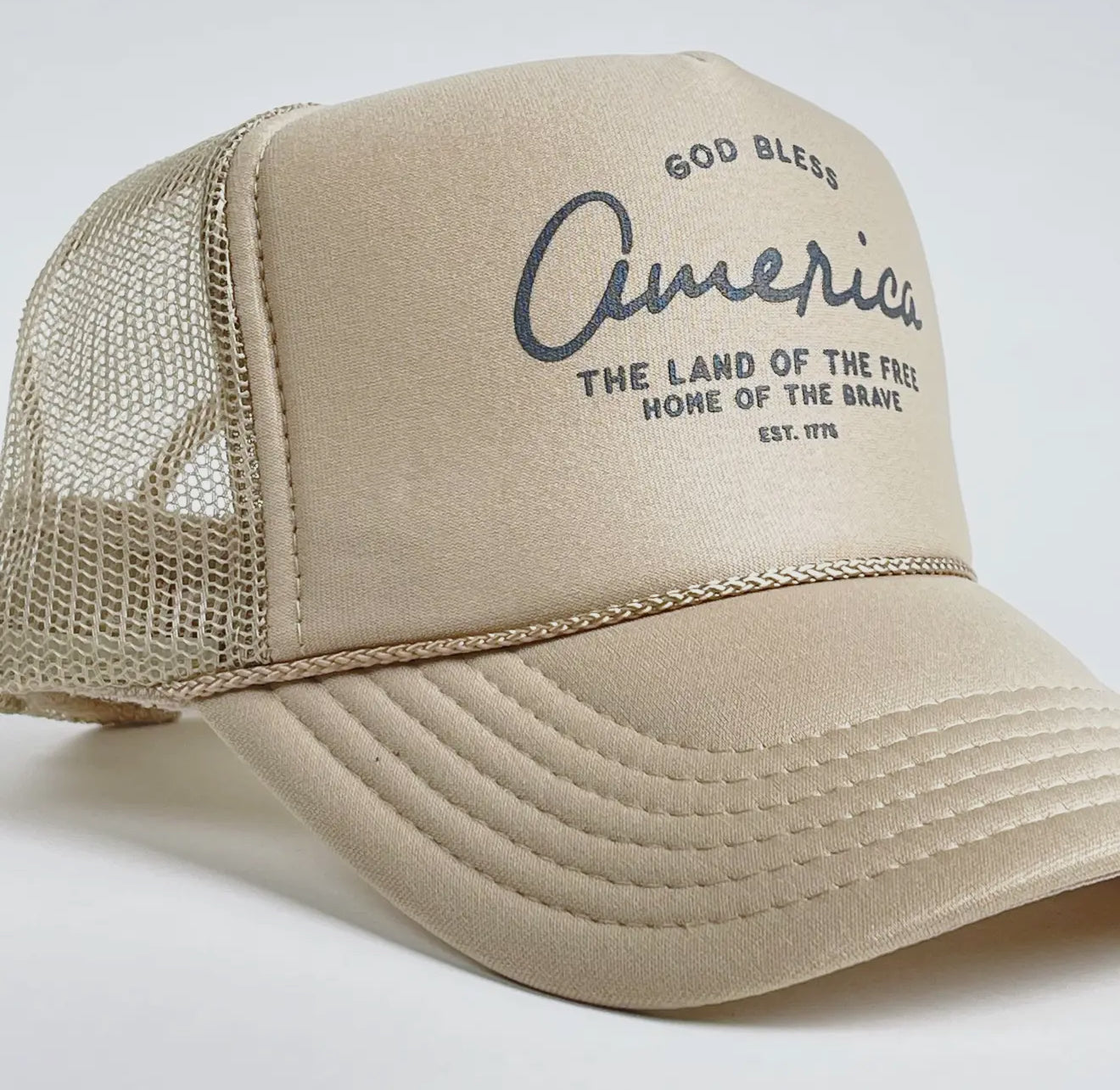 God Bless America Trucker Hat - Adjustable Snapback Streetwear Cap