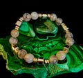 Dragon Vein Agate Bracelet with Silver Spacers - Large XL