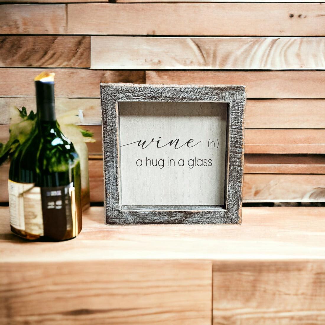 Wine A Hug in a Glass Rustic Wooden Wall Decor Sign - Image 8