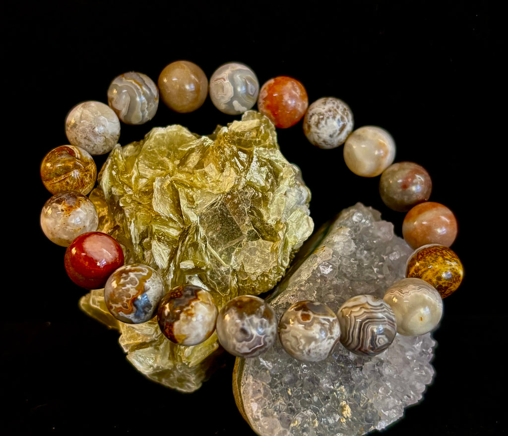 Mexican Agate Beaded Bracelet