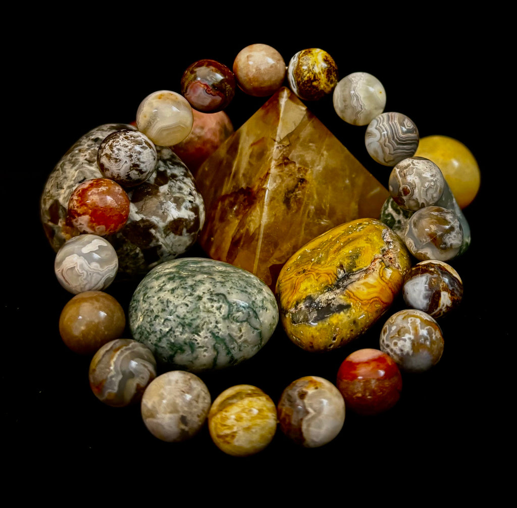 Mexican Agate Beaded Bracelet