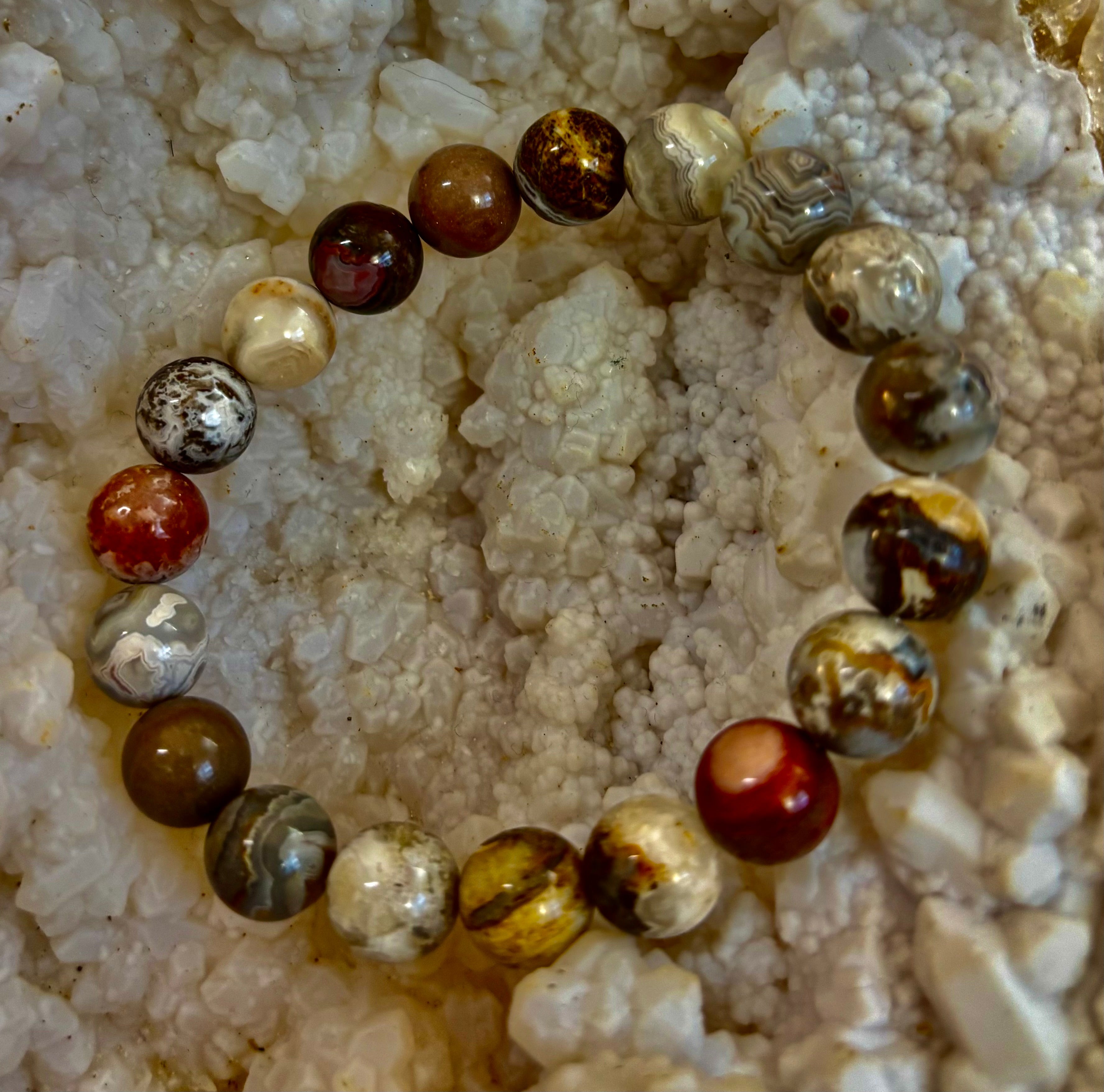 Mexican Agate Beaded Bracelet