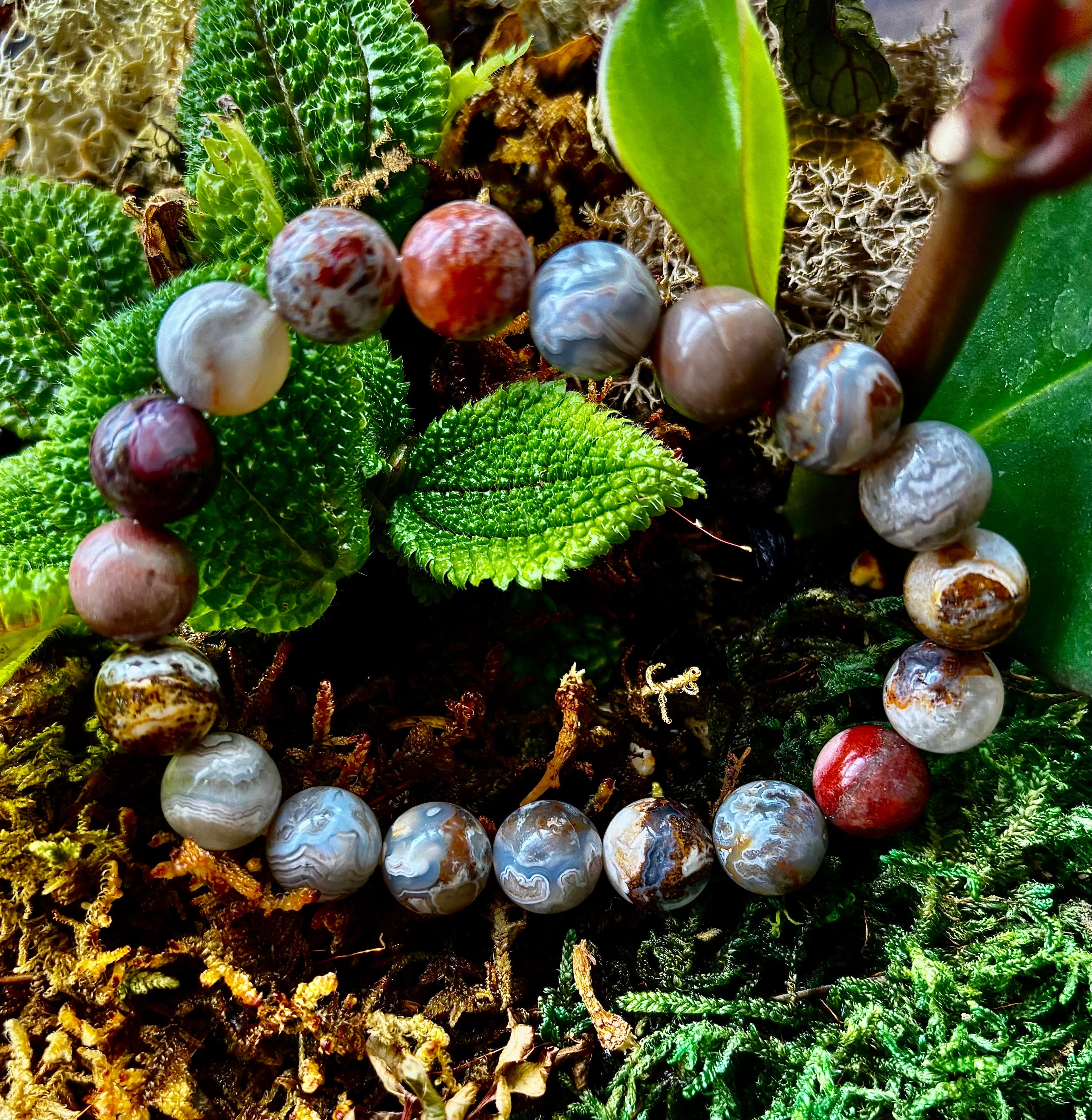 Mexican Agate Beaded Bracelet