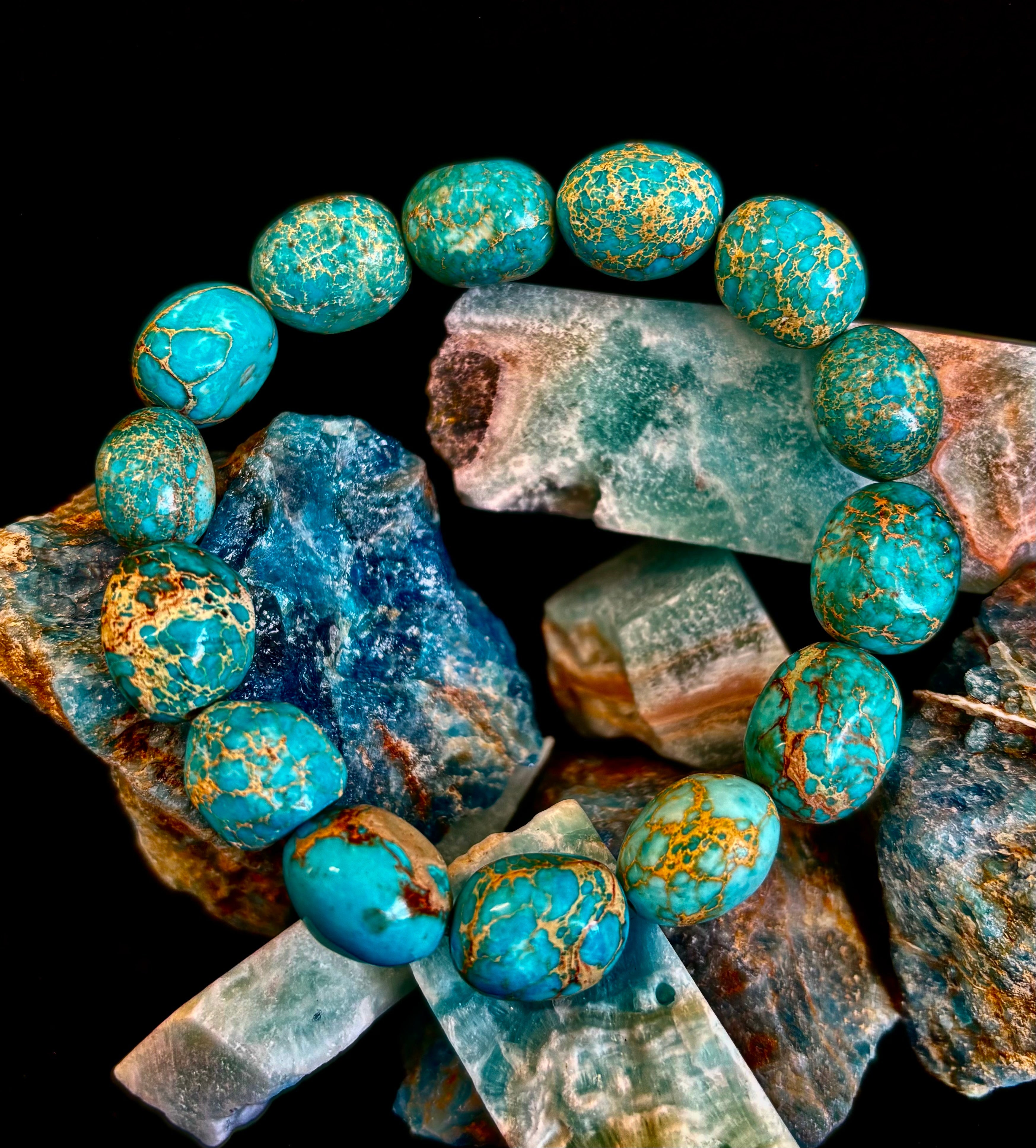 Imperial Jasper Nugget Stretch Bracelet