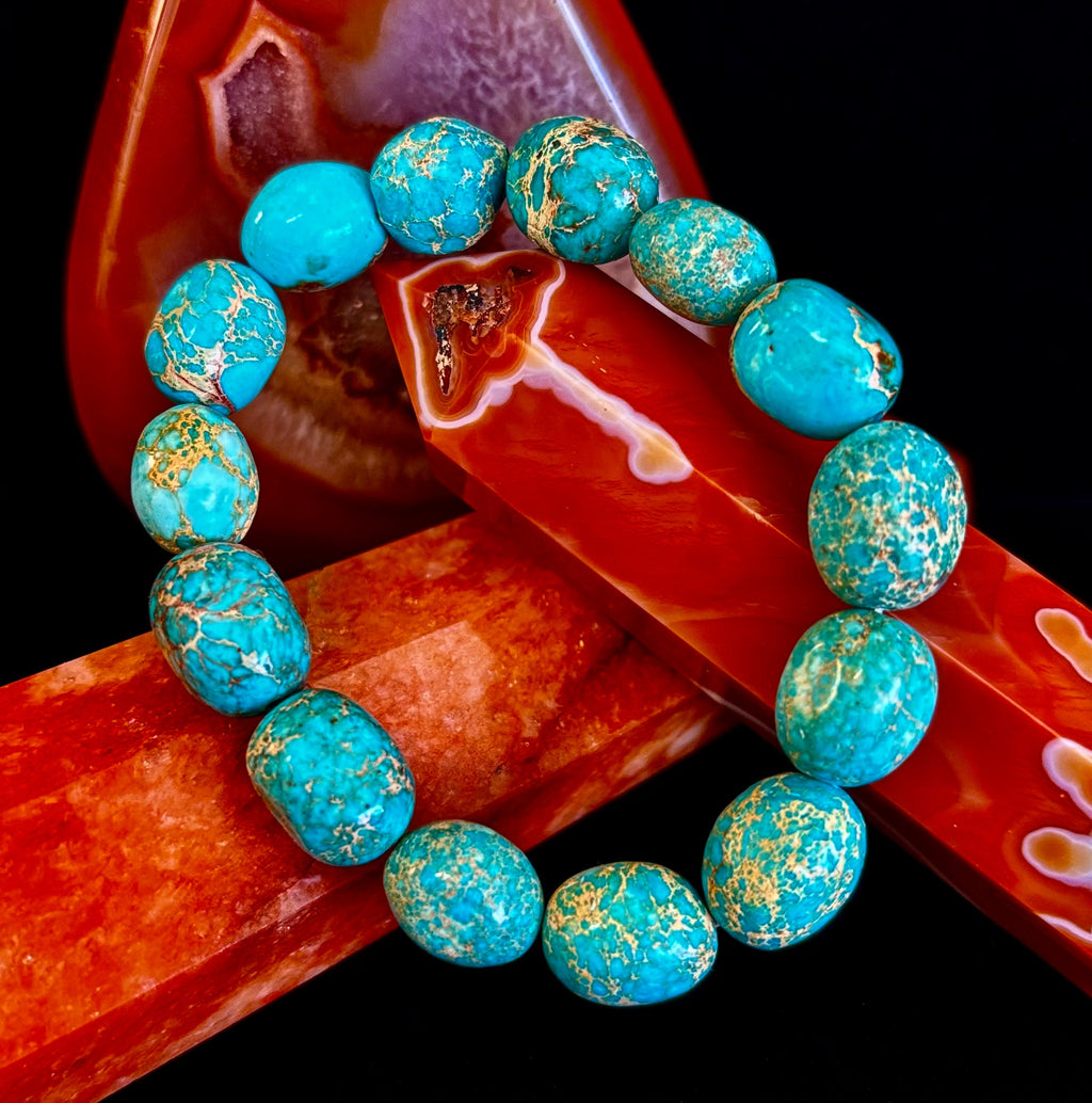 Imperial Jasper Nugget Stretch Bracelet