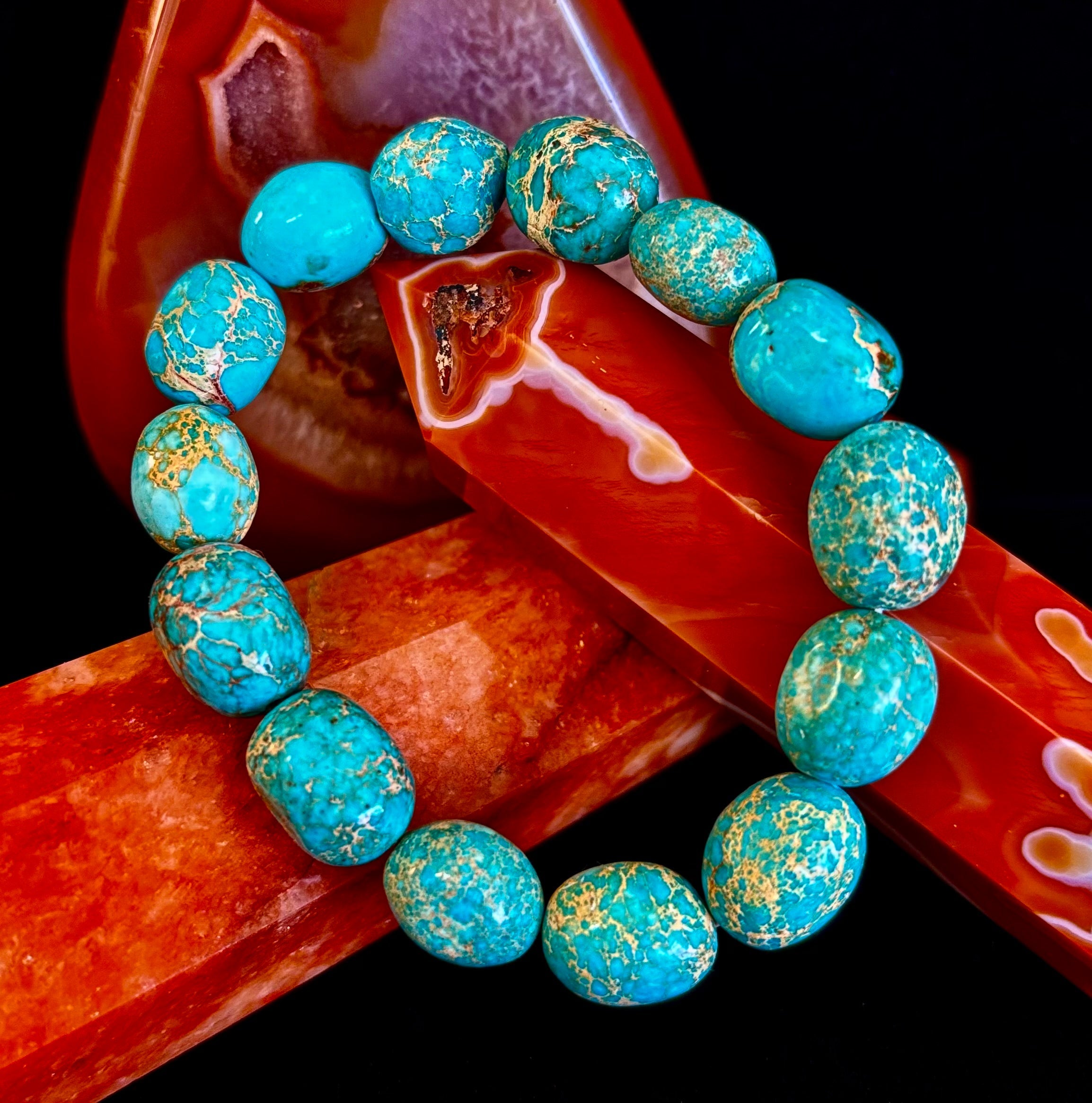 Imperial Jasper Nugget Stretch Bracelet