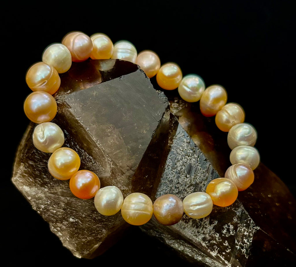 Cultured Freshwater Pearl Stretch Bracelet — Multicolor Baroque