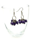 Blue Paper Bead Mukaaga Earrings with Silver Accents - Bohemian