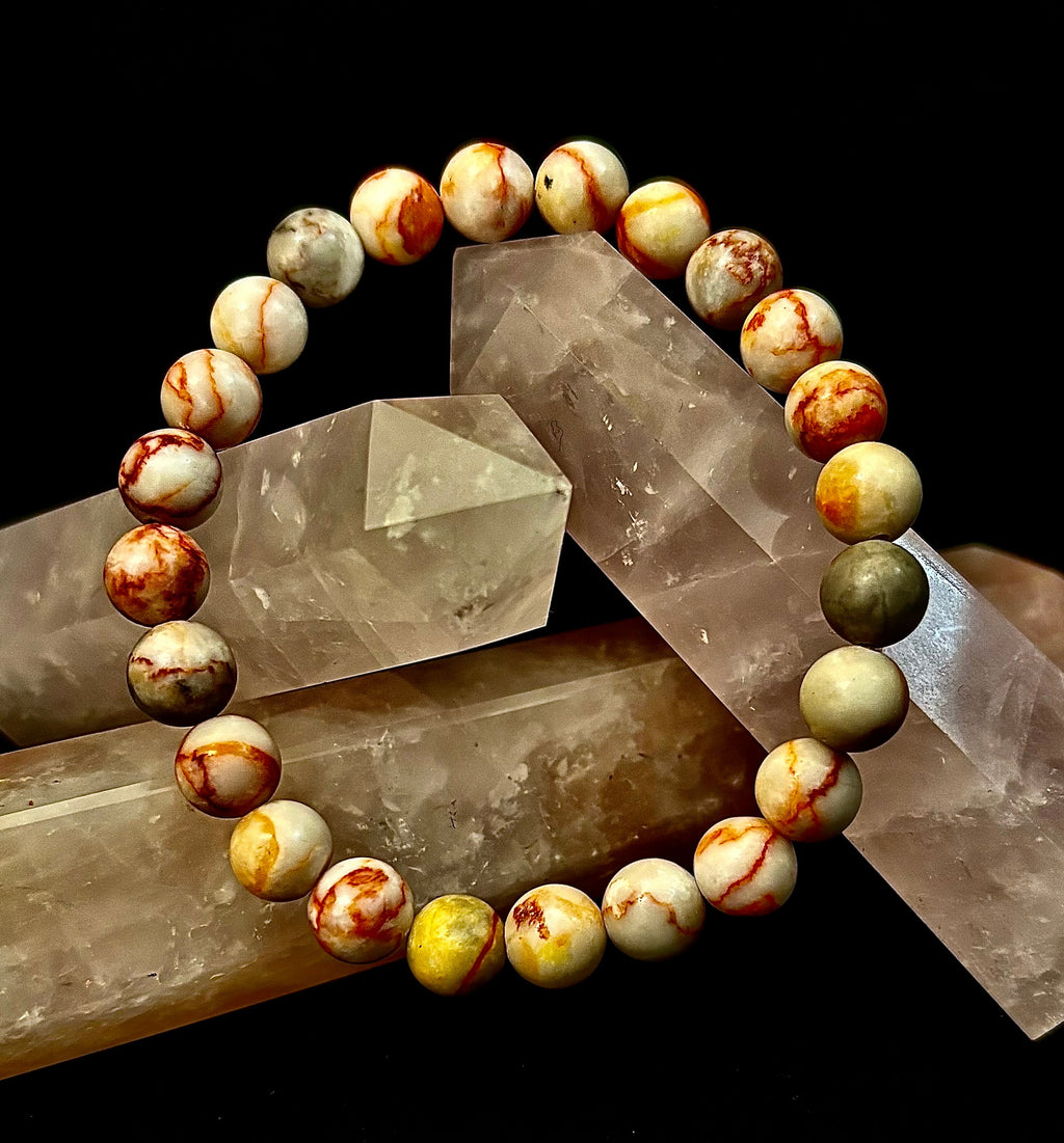 Red Vein Jasper Stretch Bracelet – Natural Healing Stone