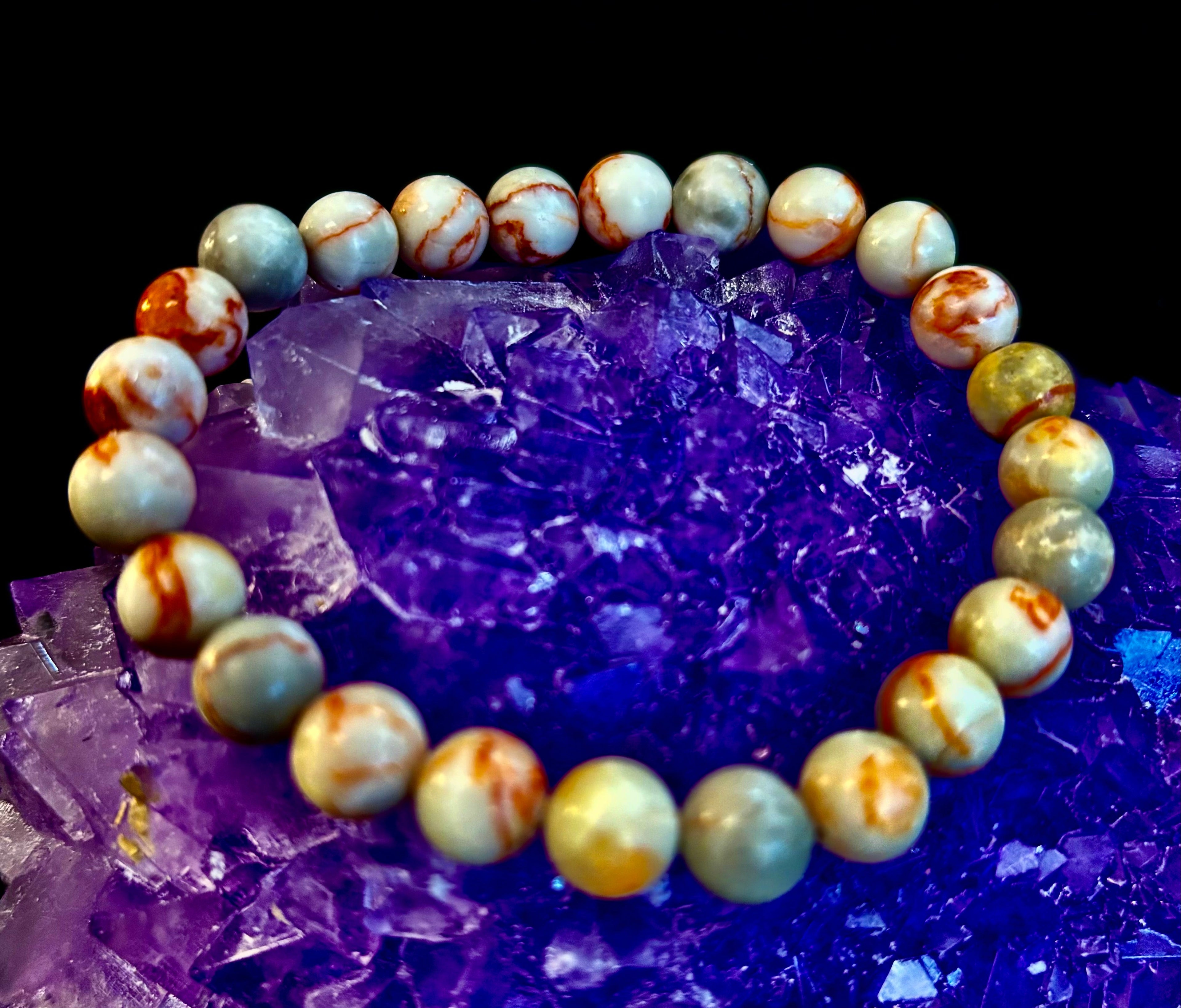 Red Vein Jasper Stretch Bracelet – Natural Healing Stone