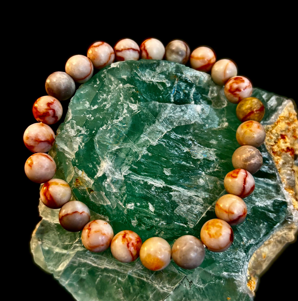 Red Vein Jasper Stretch Bracelet – Natural Healing Stone