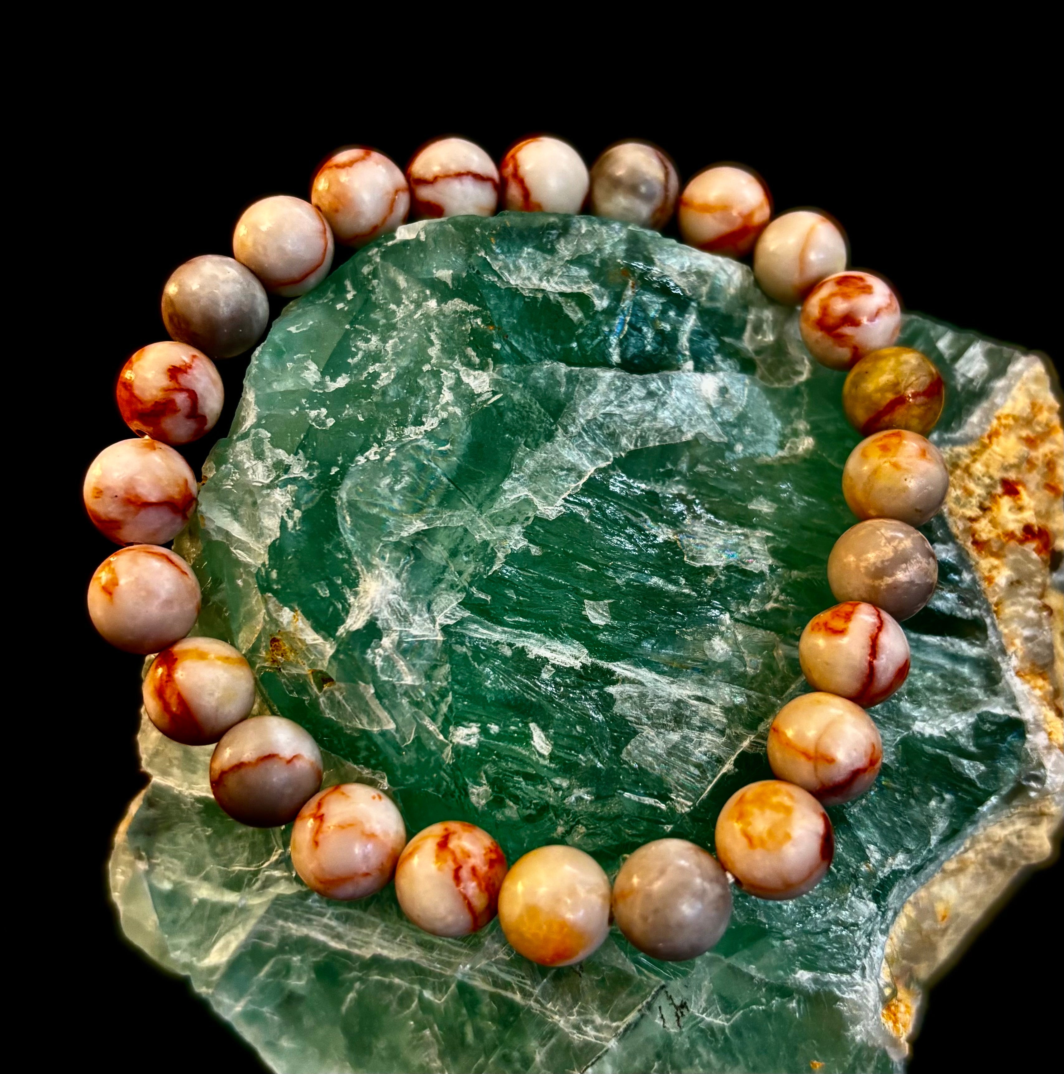 Red Vein Jasper Stretch Bracelet – Natural Healing Stone