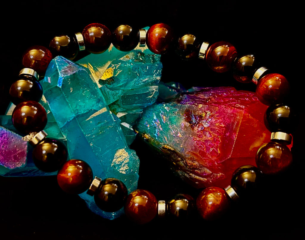 Tiger's Eye & Black Onyx Power Bracelet — Large Wrist