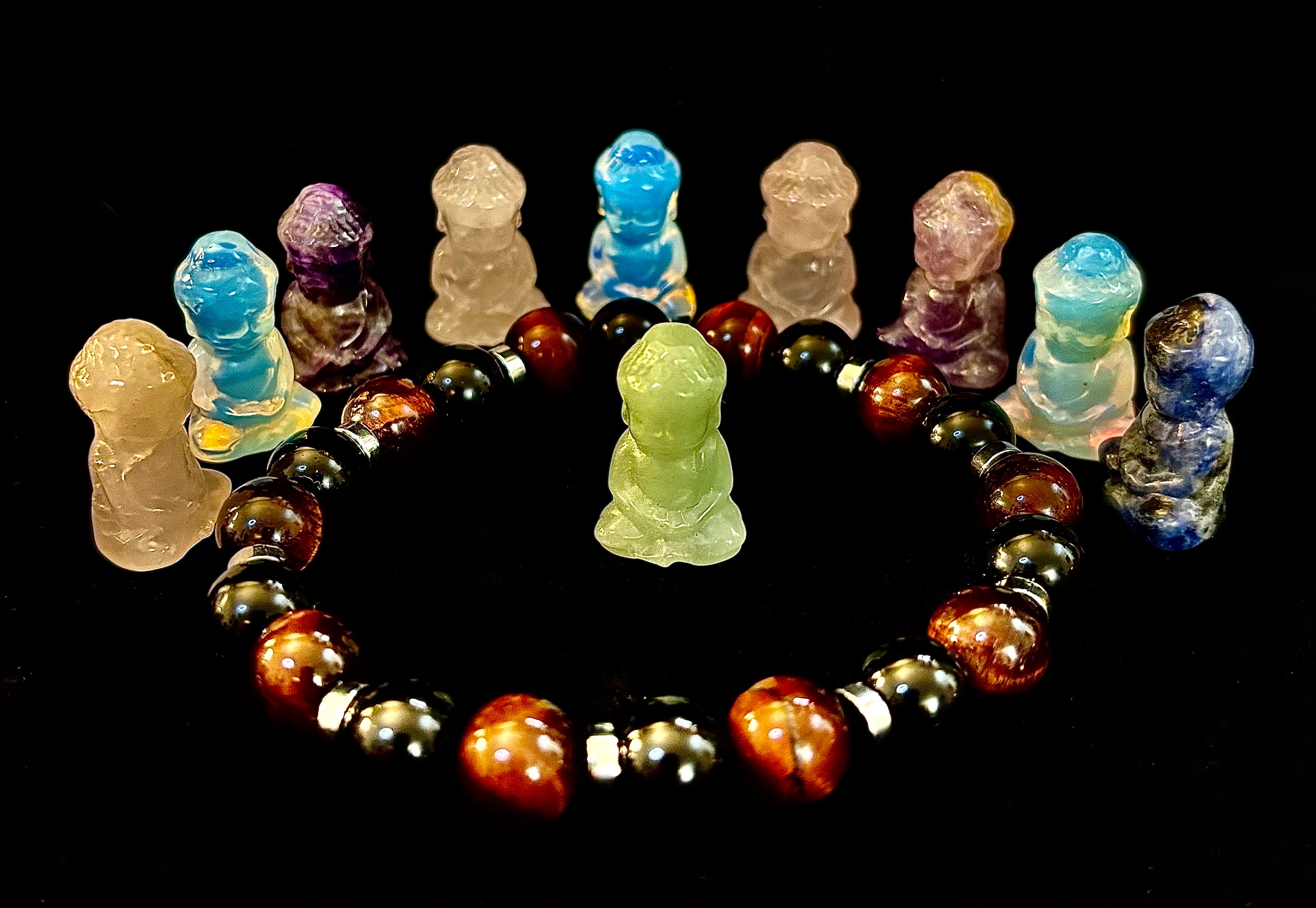 Tiger's Eye & Black Onyx Power Bracelet — Large Wrist