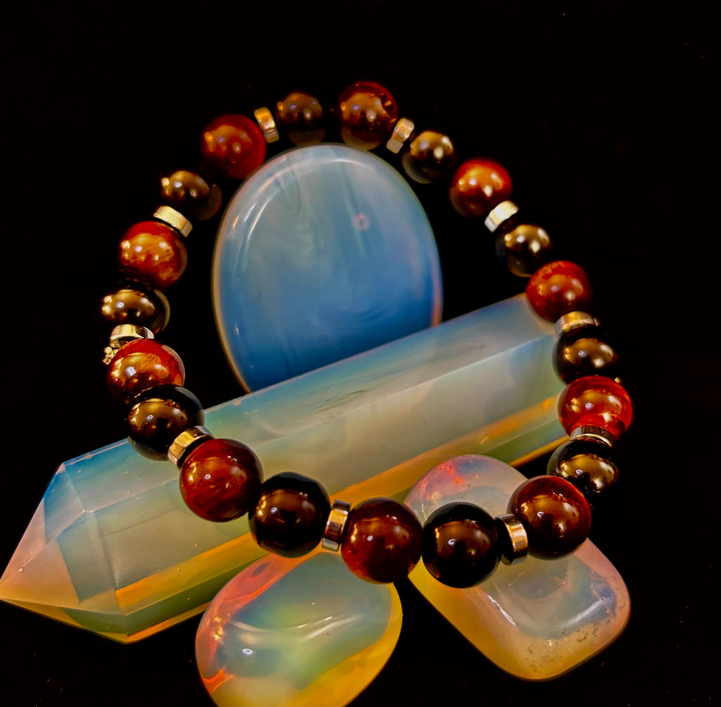 Tiger's Eye & Black Onyx Power Bracelet — Large Wrist