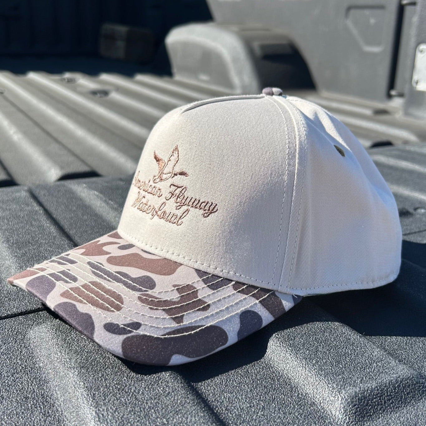 Brown Trucker Hat with OSC Brim 5-Panel Snapback Cap