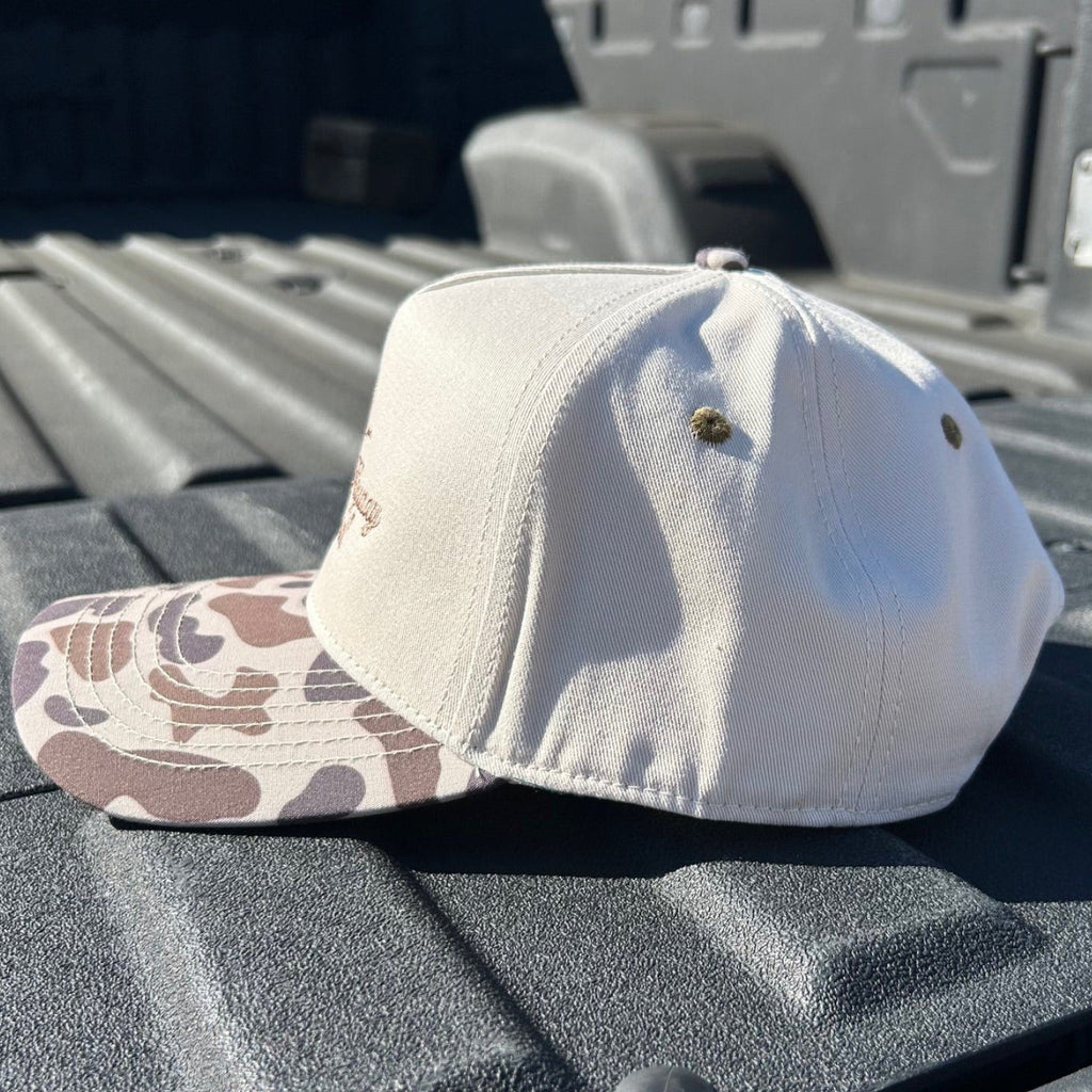 Brown Trucker Hat with OSC Brim 5-Panel Snapback Cap