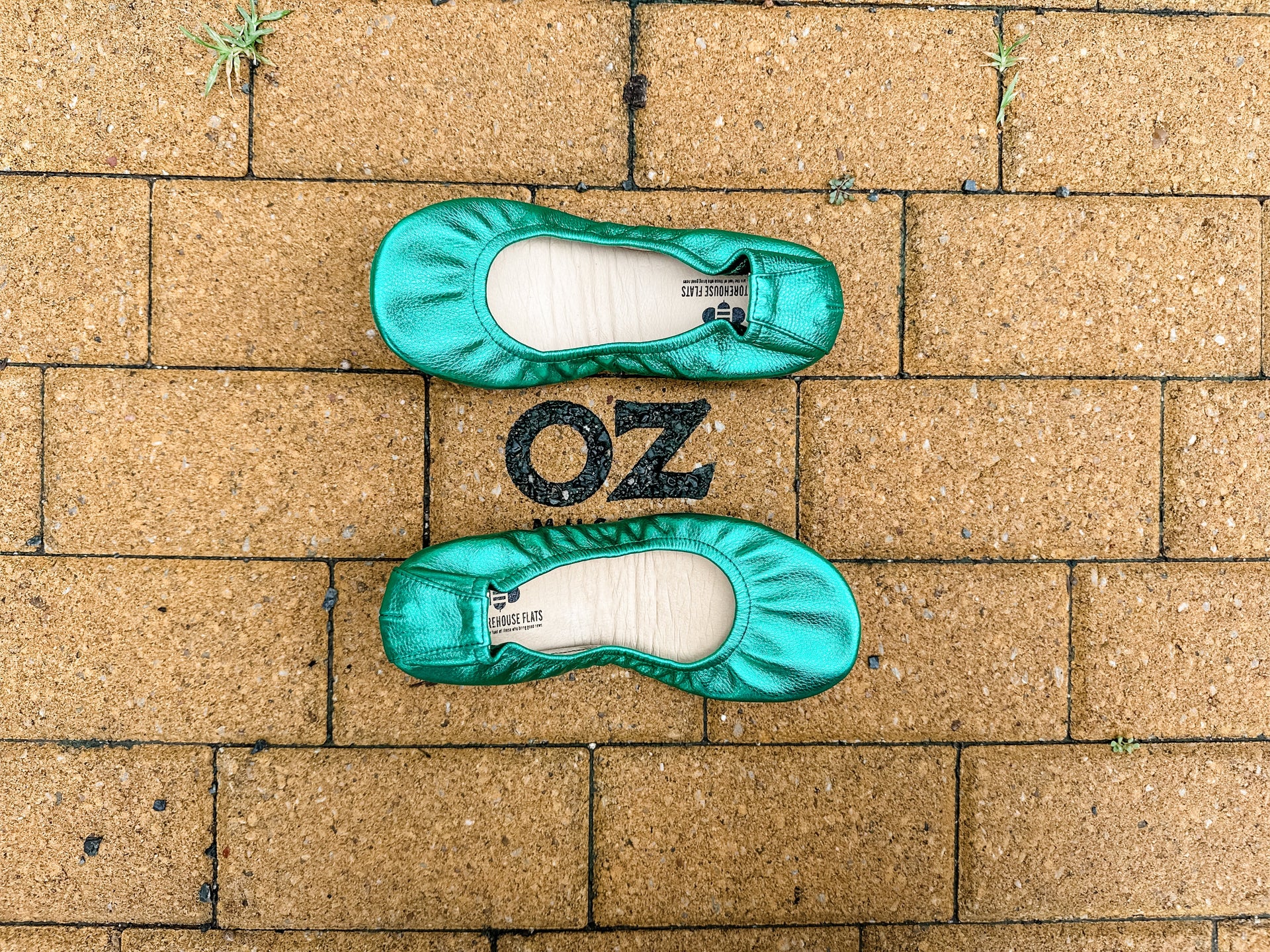 Women's Emerald Foil Ballet Flats Comfortable Slip-On Shoes - Image 3