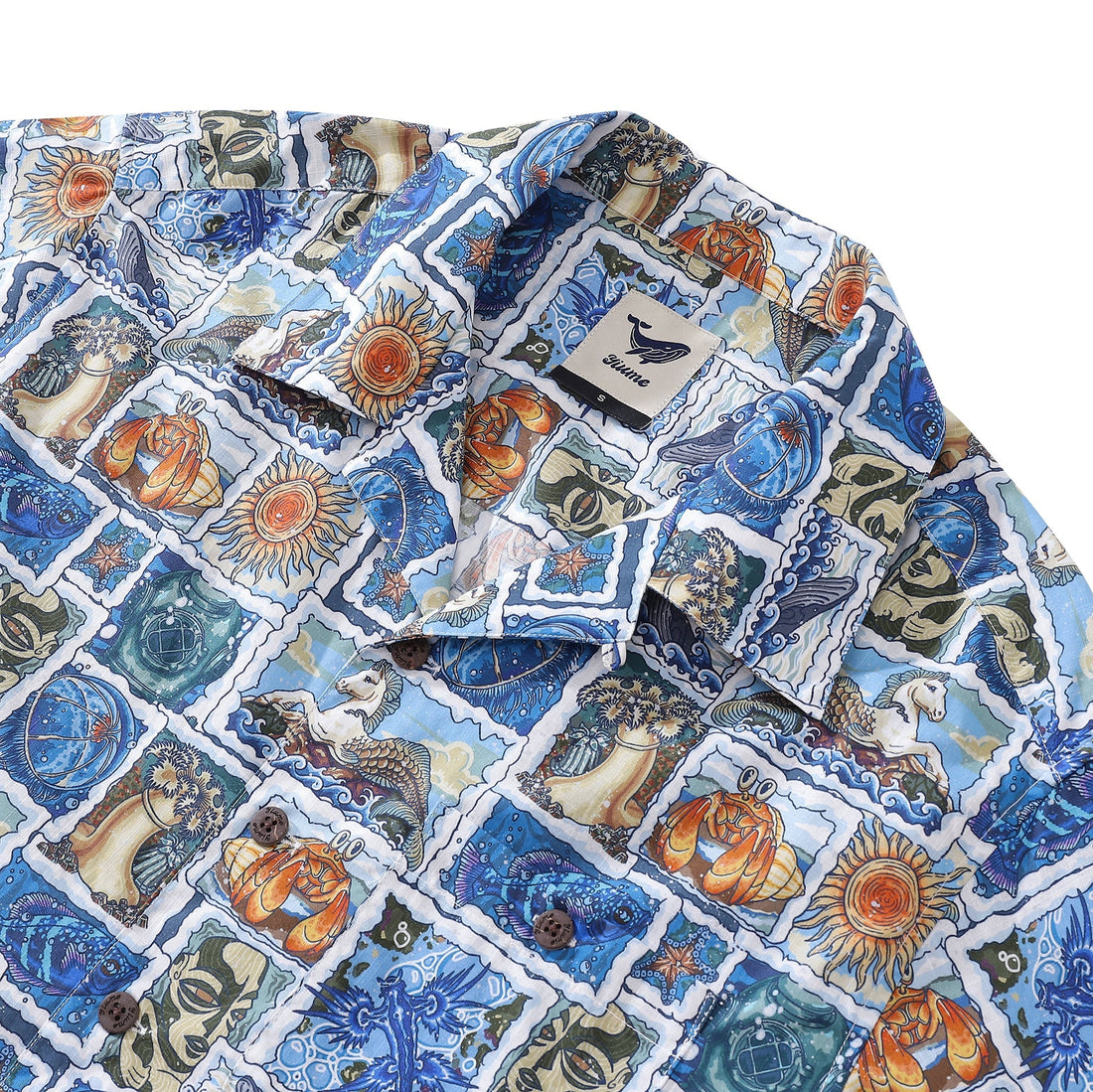 Vintage 1940s Style Men's Hawaiian Camp Collar Cotton Shirt